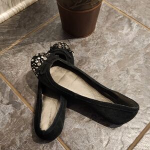 Calvin Klein Jeans Black Flats with Studded Toe